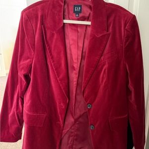 GAP Women’s Rich Red Velvet Blazer